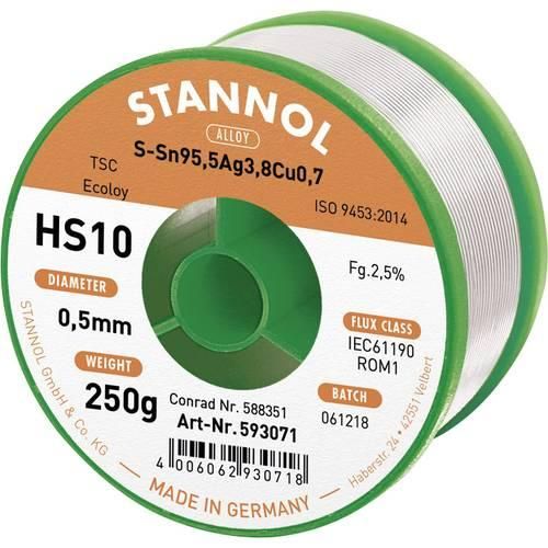 Stannol HS10 2510 Lötzinn, bleifrei Spule Sn95,5Ag3,8Cu0,7 ROM1 250 g 0.5 mm