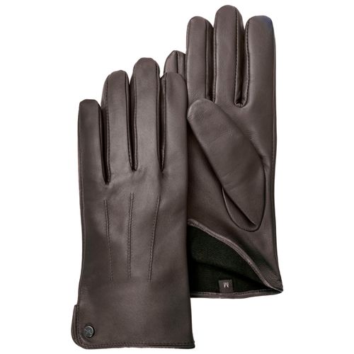 Lederhandschuhe PEARLWOOD, Damen, Gr. 7, braun (schwarz braun), Schafsleder, unifarben, casual, Handschuhe, Seitenschlitze für komfortables Anziehen