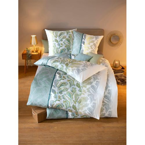 Bettwäsche KAEPPEL Gr. 3, grün (smaragd), B/L: 155cm x 220cm, , Mako-Satin, B/L: 80cm x 80cm, Mako-Satin, 100% Baumwolle, Bettwäsche