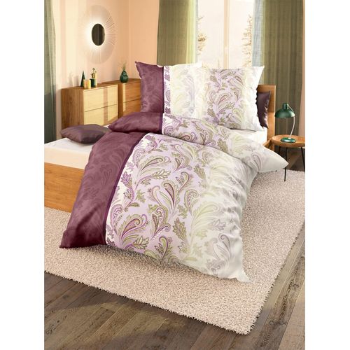 Bettwäsche KAEPPEL Gr. 3, rosa (altrosa), B/L: 155cm x 220cm, , Feinbiber, B/L: 80cm x 80cm, Feinbiber, 100% Baumwolle, Bettwäsche