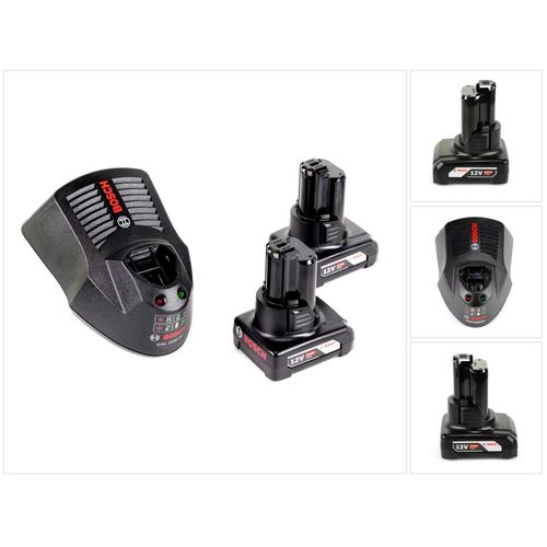Bosch Starter-Set 12V mit 2x 6,0Ah Akkus + Schnellladegerät