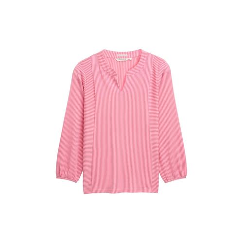 TOM TAILOR Damen Plus Size - Blusenshirt mit Streifenmuster, rot, Gestreift, Gr. 46