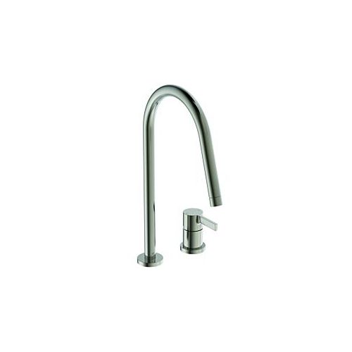 Ideal Standard Gusto Küchen-2-Loch-Armatur BD422GN silver storm, mit hohem Rohrauslauf