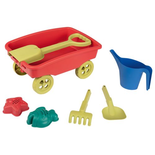 Playtive Nachhaltiges Sandspielzeug groß (Ziehwagen mit Zubehör)