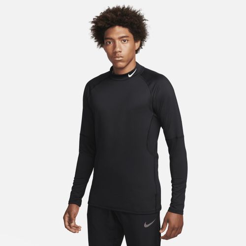 Nike Pro Dri-FIT warme fitnesstop met opstaande kraag en lange mouwen voor heren - Zwart