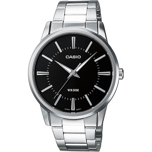 Quarzuhr CASIO TIMELESS COLLECTION, silber (edelstahlfarben, schwarz), Armbanduhren, Damen, Armbanduhr, Herrenuhr, Damenuhr, analog, Neo-Display