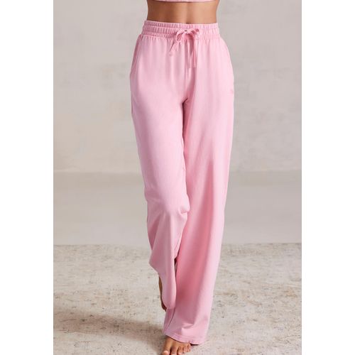 Sweathose BUFFALO, Damen, Gr. 40/42, N-Gr, pink, Obermaterial: 100% Baumwolle, used, unifarben, Basic, loose fit lang, Hosen, Loungehose im Used-Look, Loungewear