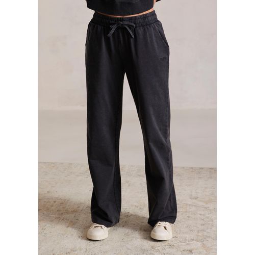 Sweathose BUFFALO, Damen, Gr. 32/34, N-Gr, grau (dunkelgrau), Obermaterial: 100% Baumwolle, used, unifarben, Basic, loose fit lang, Hosen, Loungehose im Used-Look, Loungewear