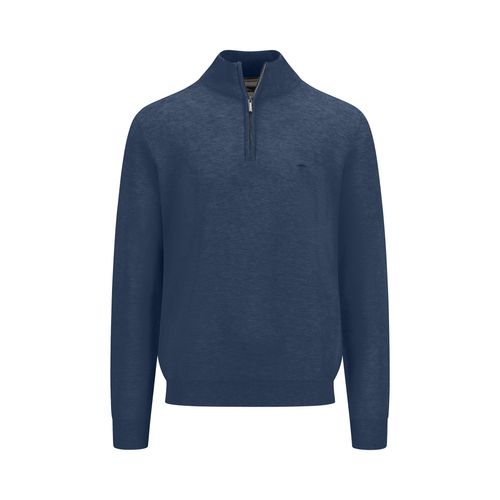 Troyer FYNCH-HATTON, Herren, Gr. L, blau (night), Strick, Obermaterial: 100% Baumwolle, casual, regular fit, Langarm, Pullover, mit Logo an der Brust