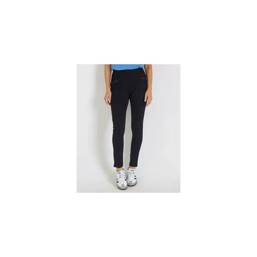 Schwarze Leggings mit Biesen