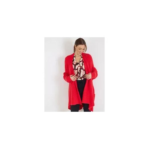 Rote Oversized Strickjacke