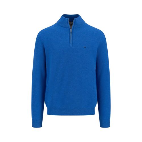 Troyer FYNCH-HATTON, Herren, Gr. L, blau (strong blau), Strick, Obermaterial: 100% Baumwolle, casual, regular fit, Langarm, Pullover, mit Logo an der Brust