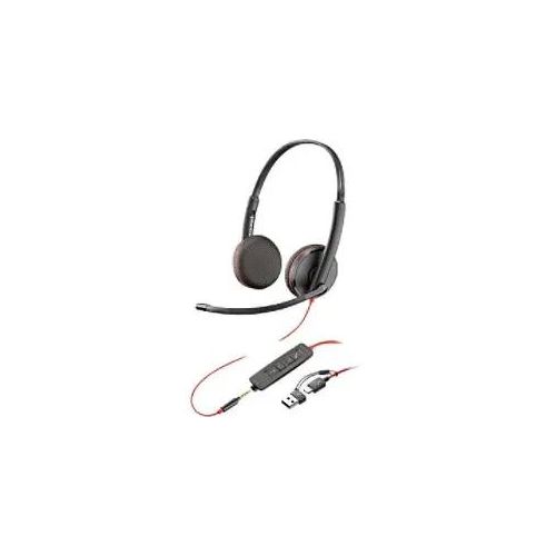 poly Blackwire Headset mit Mikrofon Stereo 3225 Schwarz