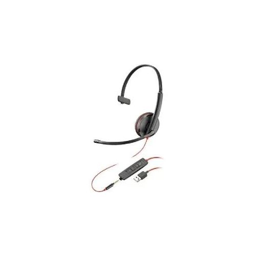 poly Blackwire Headset Kopfbügel mit Mikrofon Mono 3215 Schwarz