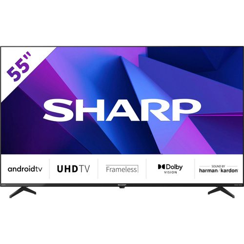 SHARP LED-Fernseher, F (A-G), schwarz, 55, Fernseher