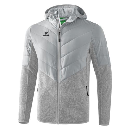 Erima Training Stepp-/Strickjacke mit Kapuze Trainingsjacke Herren hellgrau Gr M
