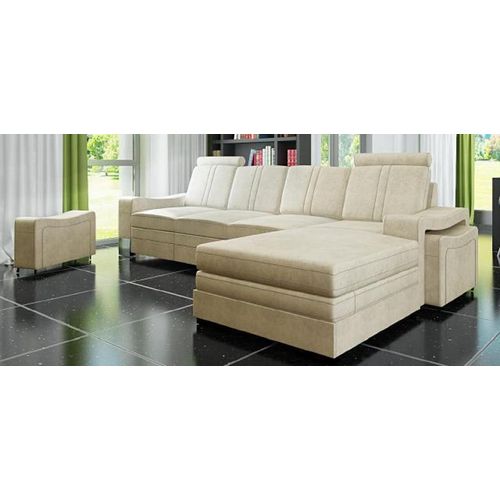 Textilcouch mit USB Stoffsofa Stoffcouch Ecksofa Sofa Polster Garnitur Ecke Neu
