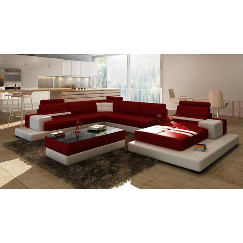 Wohnlandschaft Couch Polster Eck Garnitur Ledersofa Big Sofa Ecksofa Neu 2725A