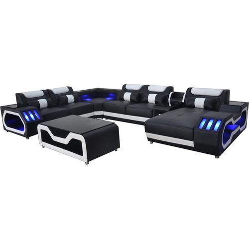 Design Leder Polster Sitz Ecke Landschaft Zimmer Neu Wohn Sofa Polster Eck Neu