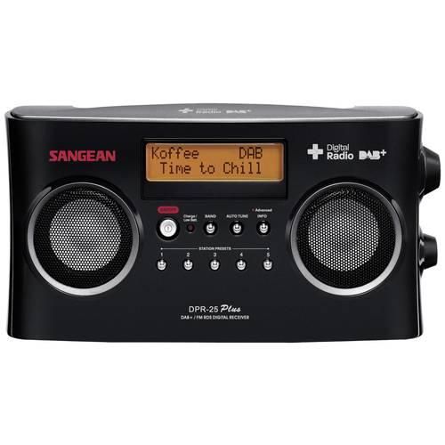 Sangean DPR-25+ Kofferradio DAB+, UKW AUX Akku-Ladefunktion Schwarz