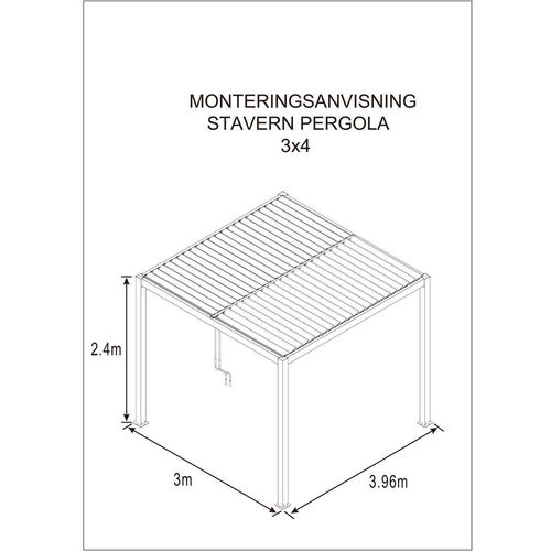 Pavillon mit Lamellendach, ca. 300 x 400 x 240 cm