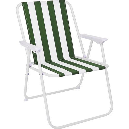 5-teiliges Campingmöbel Set Alu schwarz 120x60x58/70cm grün-weiß