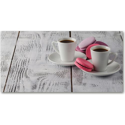 Tulup® Küchenrückwand Spritzschutz aus Glas -100x50 -Spritzschutz auf gehärtetes GlasDeko Essen & Getränke Kaffee Kekse