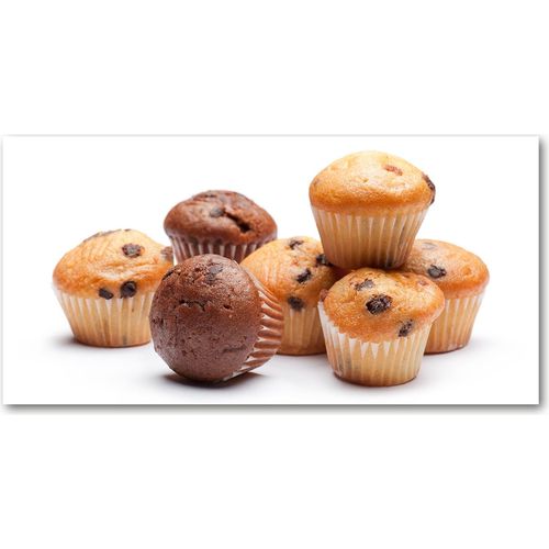 Tulup® Küchenrückwand Spritzschutz aus Glas -100x50 -Spritzschutz auf gehärtetes GlasDeko Essen & Getränke Muffins