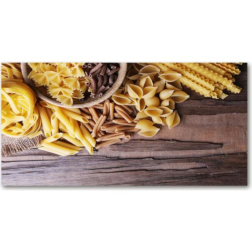Tulup® Küchenrückwand Spritzschutz aus Glas -100x50 -Spritzschutz auf gehärtetes GlasDeko Essen & Getränke Pasta Mischung