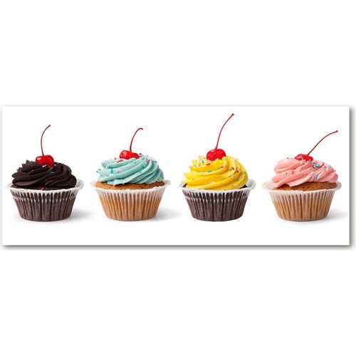 Tulup® Küchenrückwand Spritzschutz aus Glas -125x50 -Spritzschutz auf gehärtetes Glas Deko Essen & Getränke Muffins