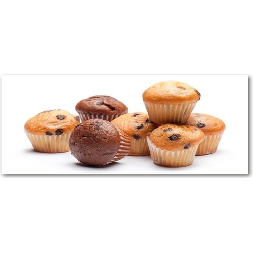 Tulup® Küchenrückwand Spritzschutz aus Glas -125x50 -Spritzschutz auf gehärtetes Glas Deko Essen & Getränke Muffins