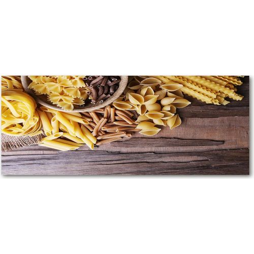 Tulup® Küchenrückwand Spritzschutz aus Glas -125x50 -Spritzschutz auf gehärtetes Glas Deko Essen & Getränke Pasta Mischung