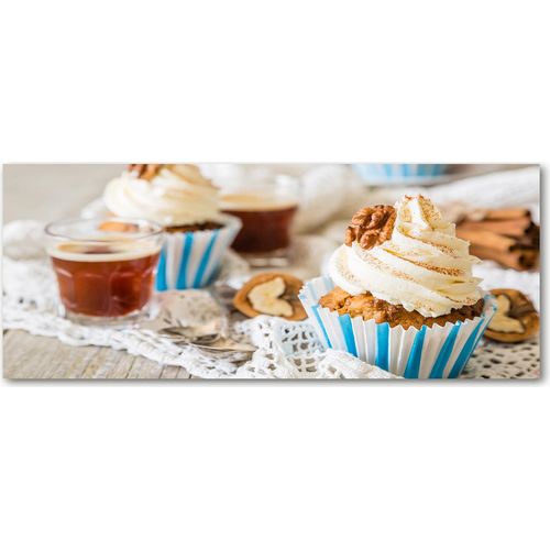Tulup® Küchenrückwand Spritzschutz aus Glas -125x50 -Spritzschutz auf gehärtetes Glas Deko Essen & Getränke Muffins