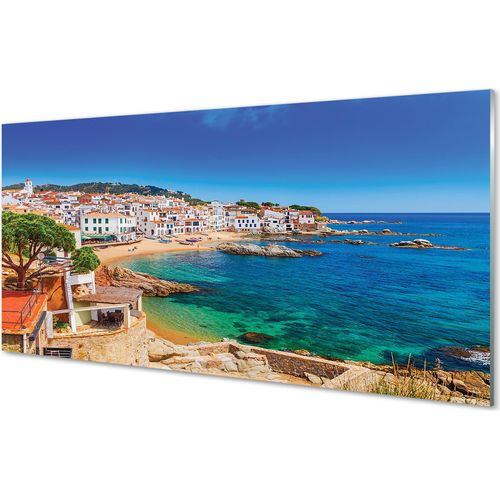Spritzschutz 100x50 Wandkunst Spanien Strand Stadt Küste