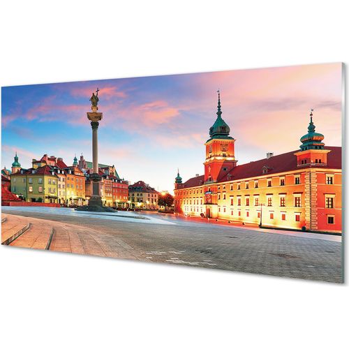 Spritzschutz 100x50 Wandkunst Sonnenaufgang Warschau Altstadt