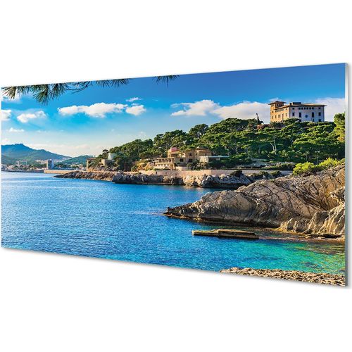 Spritzschutz 100x50 Wandkunst Spanien Meerküste Berge