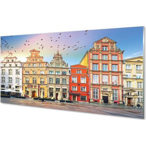 Spritzschutz 100x50 Wandkunst Danzig Altstadt Gebäude