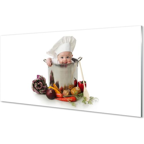 Spritzschutz 100x50 Wandkunst Babylöffel Topf
