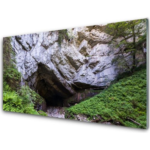 Küchenrückwand aus Glas 100x50cm Spritzschutz Berghöhle Natur