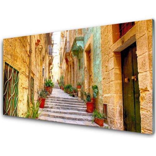 Küchenrückwand aus Glas 100x50cm Spritzschutz Altstadt Gasse Gebäude