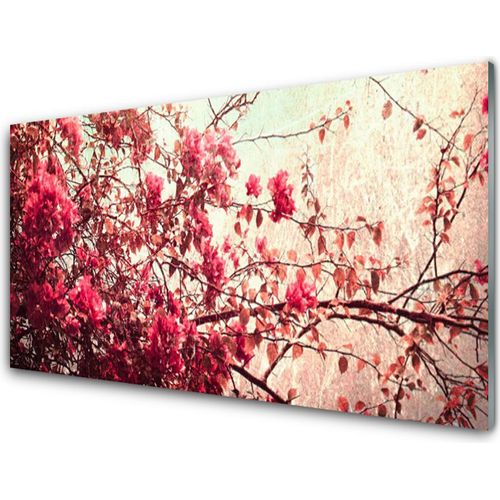Küchenrückwand aus Glas 100x50cm Spritzschutz Zweige Blätter Natur