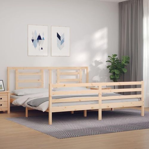 Massivholzbett mit Kopfteil 200x200 cm , Klassische Betten Design 2024