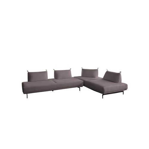 KAWOLA Ecksofa CANE Schlafsofa Daybed Stoff lila