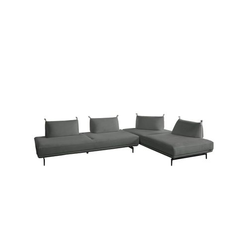 KAWOLA Ecksofa CANE Schlafsofa Daybed Stoff taupe