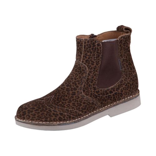 Ricosta Kinder Stiefeletten/ Chelsea Boots DALLAS Braun Rauleder - Animal Print Größe: 39