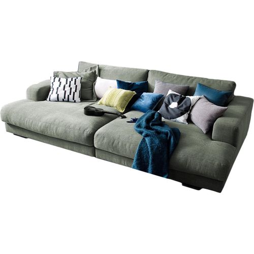 KAWOLA Big Sofa MADELINE Stoff olivgrün