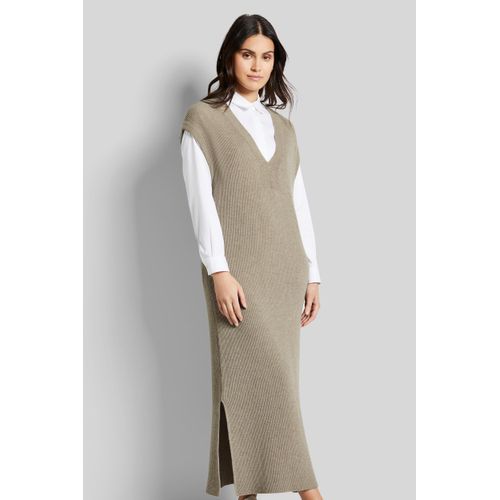 Strickkleid BUGATTI, Damen, Gr. M, Normalgrößen, grau (taupe), 40% Wolle, 30% Viskose, 20% Polyamid, 10% Kaschmir, unifarben, normal, ohne Ärmel, Kleider, mit kurzem Arm