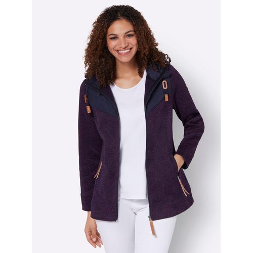 Fleecejacke CASUAL LOOKS, Damen, Gr. 42, bunt (erika, marine, meliert), 100% Polyester, Webware:100% Polyester, meliert, gemustert, mehrfarbig, Langarm, Jacken