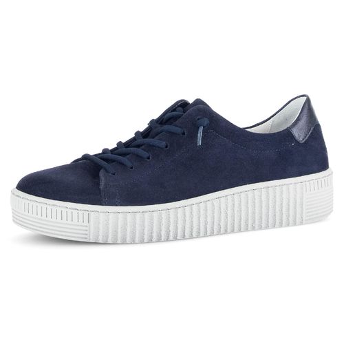 Slip-On Sneaker GABOR, Damen, Gr. 43, blau (dunkelblau), Ziegenveloursleder, sportlich, Schuhe, Slipper, Schlupfschuh, Freizeitschuh mit Best Fitting-Ausstattung