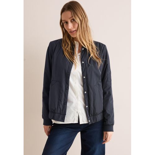 Blouson CECIL, Damen, Gr. XS (36), blau (schwarz navy blau), Stoff, 100% Polyester, unifarben, casual, normal normal, hoch geschlossener Ausschnitt, Langarm Bündchen, Jacken, mit Stehkragen